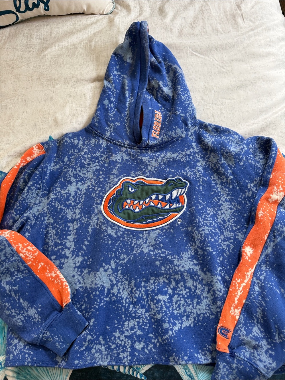 Florida Gators Blue Bleached Pullover Hoodie